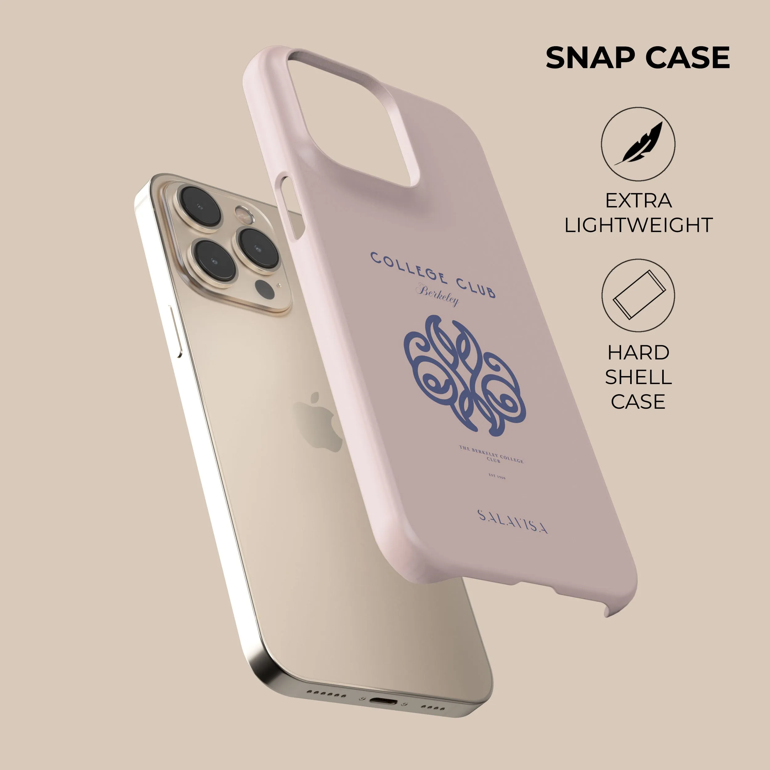 Pink College Club Phone Case Light Form Casual Design