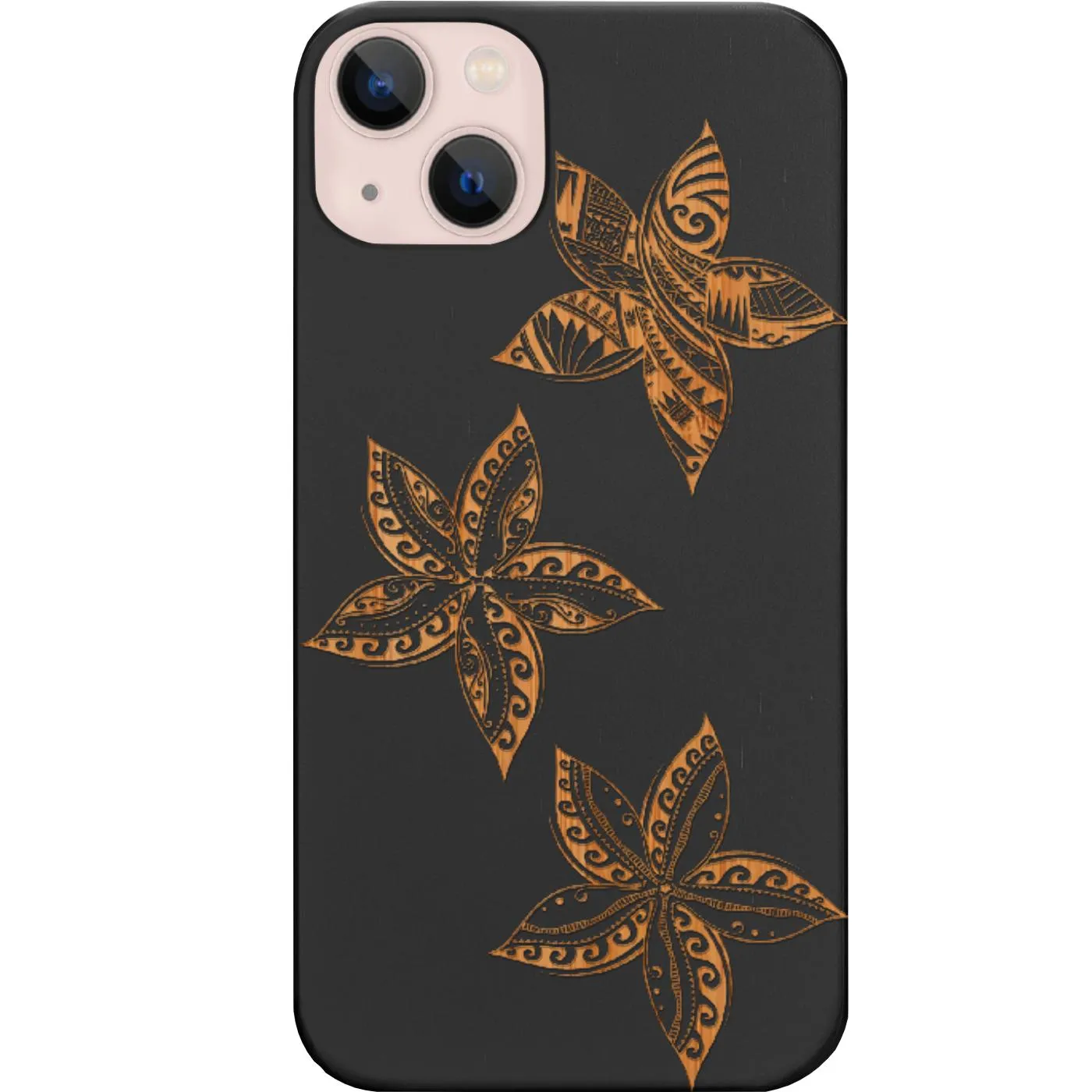 Matte Touch Smooth Grip Layer Plumeria - Engraved Phone Case