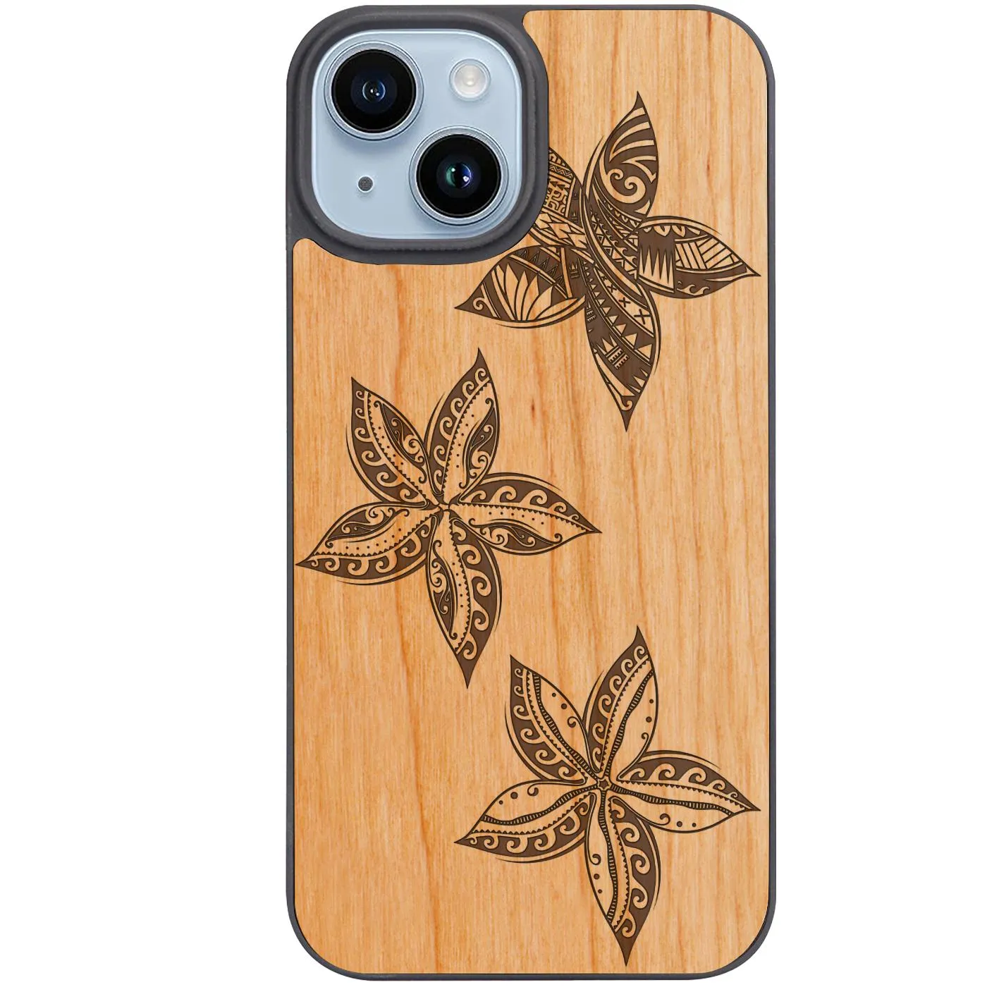 Smooth Layer Texture Plumeria - Engraved Phone Case