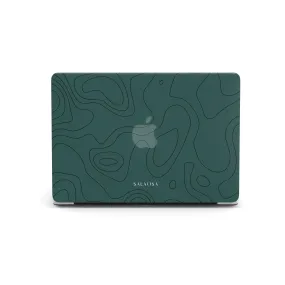 Forest Green Topographic MacBook Case Daily Carry Soft Finish