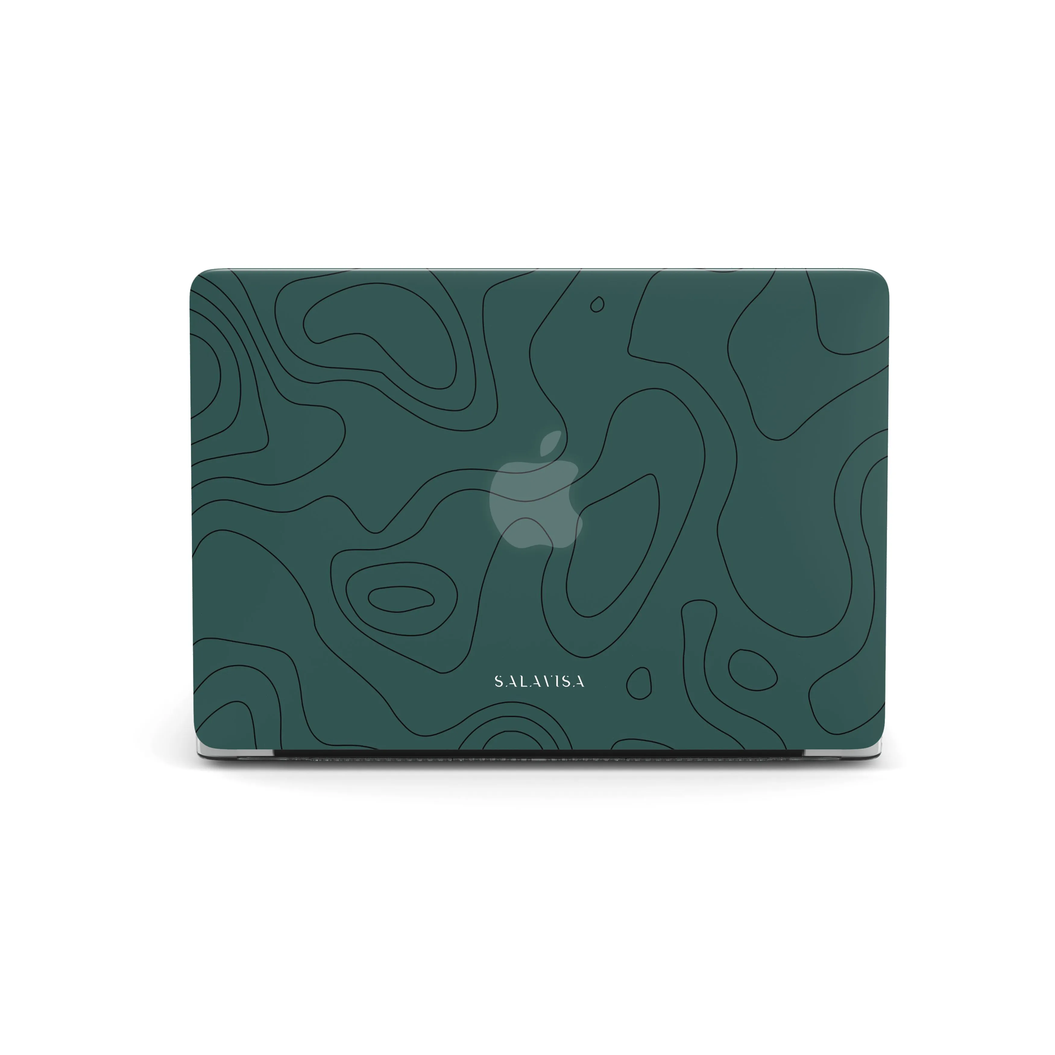 Forest Green Topographic MacBook Case Daily Carry Soft Finish