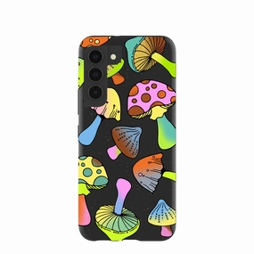 Black Mushroom Party Samsung Galaxy S22 Case Luxury Texture Finish