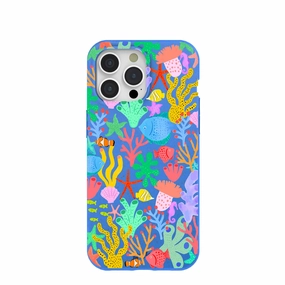 Electric Blue Underwater Blooms iPhone 15 Pro Max Case Anti scratch