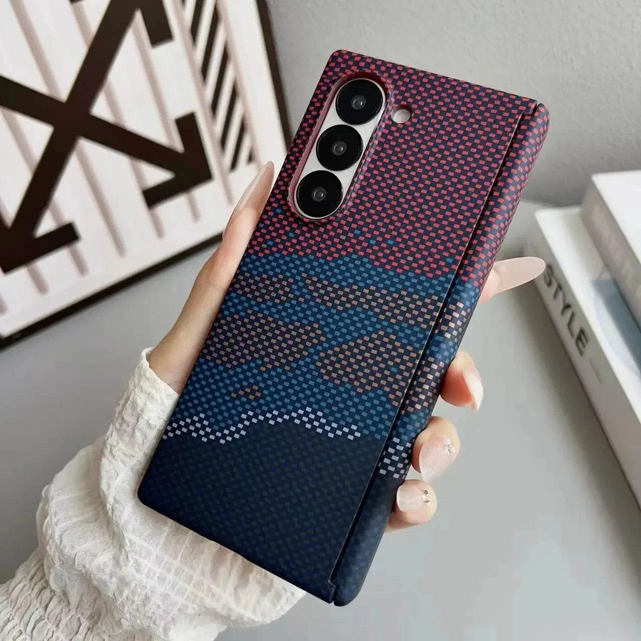 Durable Protection Layer Comfort Layer Texture Galaxy Z Fold6 Sunset Glow Tactile Woven Case