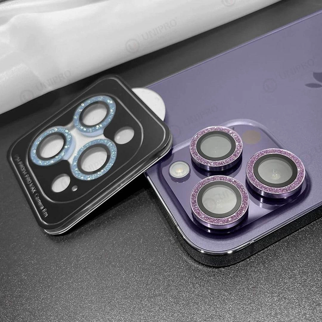 iPhone 15 Series Glitter Diamond Camera Lens Protector Smooth Layer Texture