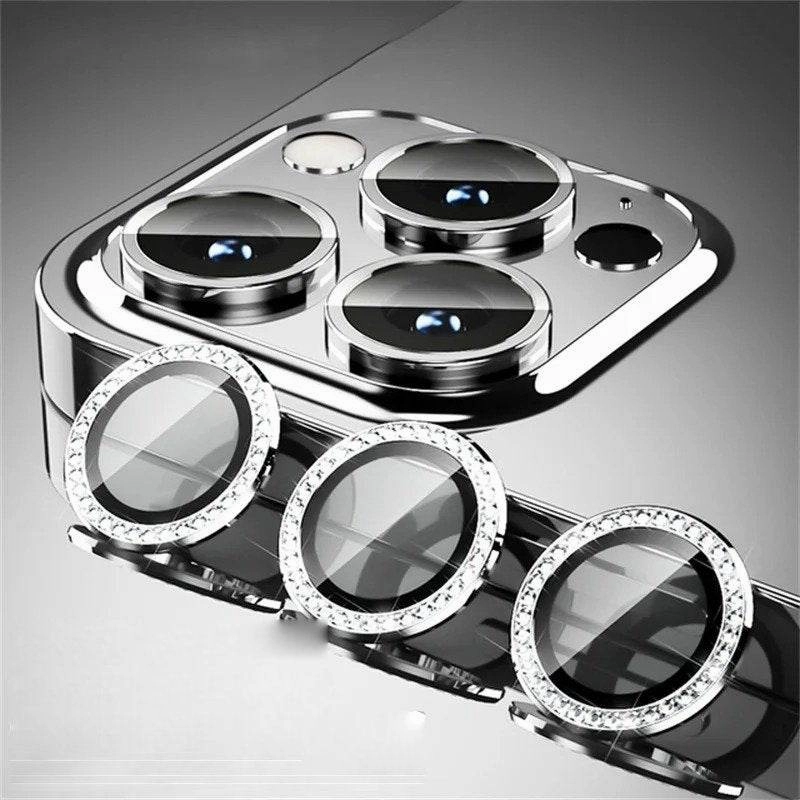 iPhone 15 Series Glitter Diamond Camera Lens Protector Crystal Finish Minimal Build Texture