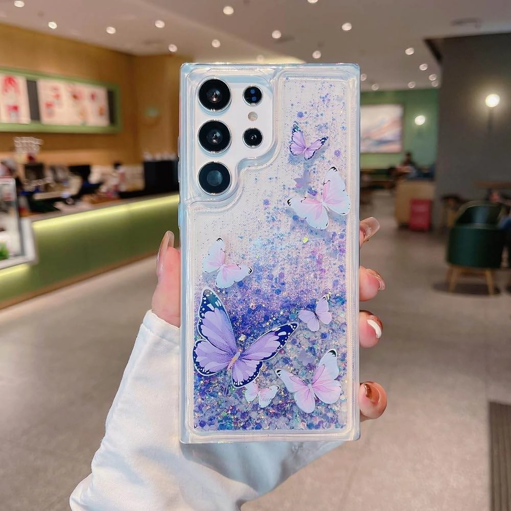 Work Essentials Colorful Accent Butterfly Glitz Glam Phone Case - Samsung