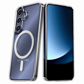 Samsung Galaxy S25 Hybrid Shockproof Clear Slim Acrylic Case with MagSafe Elegant Shield Compact Texture Layer