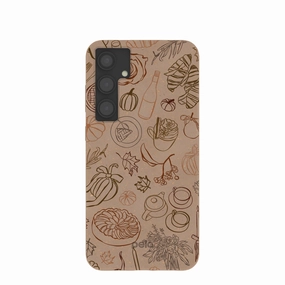 Clear Finish Functional Design Chocolate Brown Autumn Sweets Samsung Galaxy S24 (Plus) Case