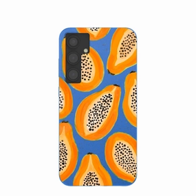 Minimal Edge Electric Blue Juicy Papayas Samsung Galaxy S24 (Plus) Case