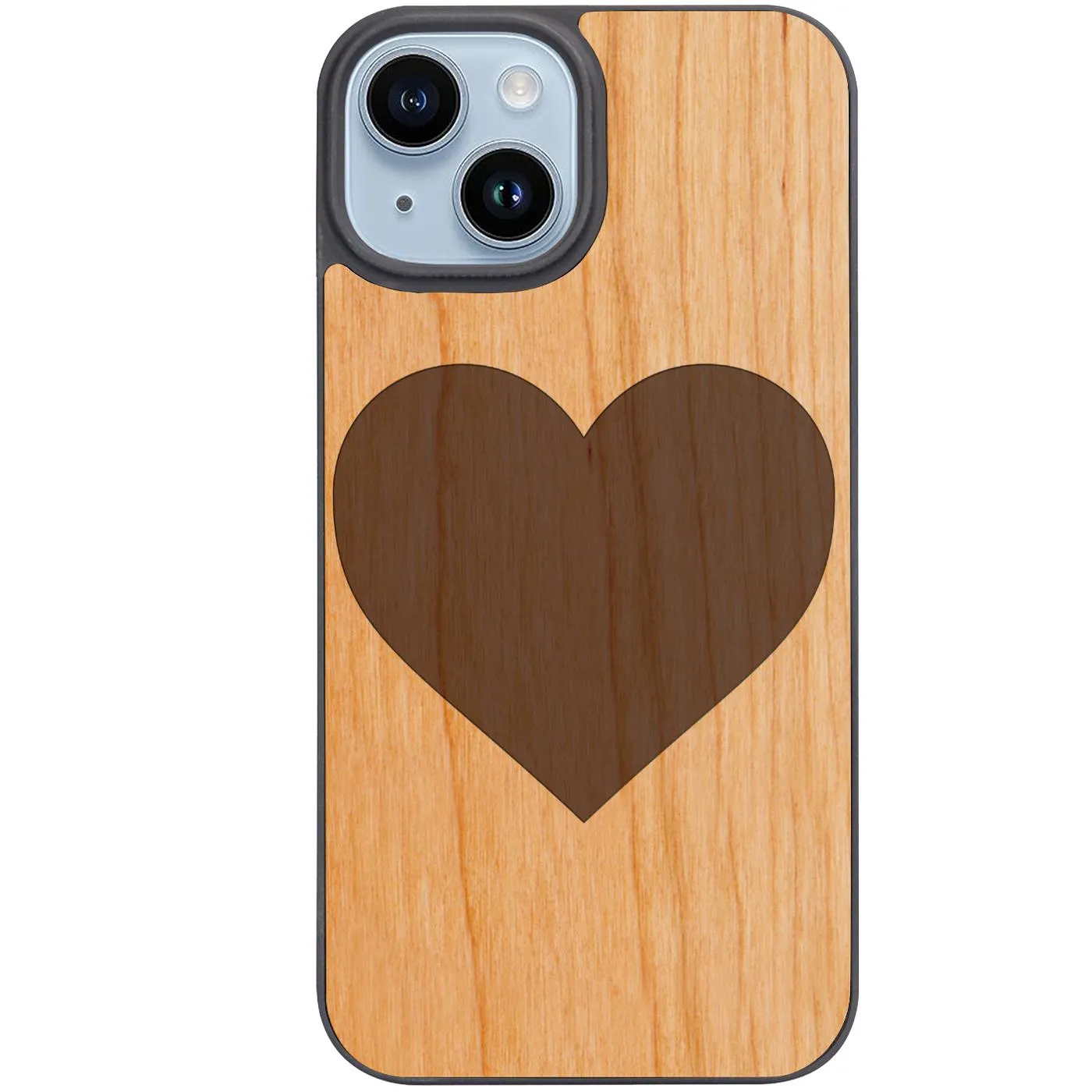 Rugged Edge Texture Glossy Finish Look Heart - Engraved Phone Case
