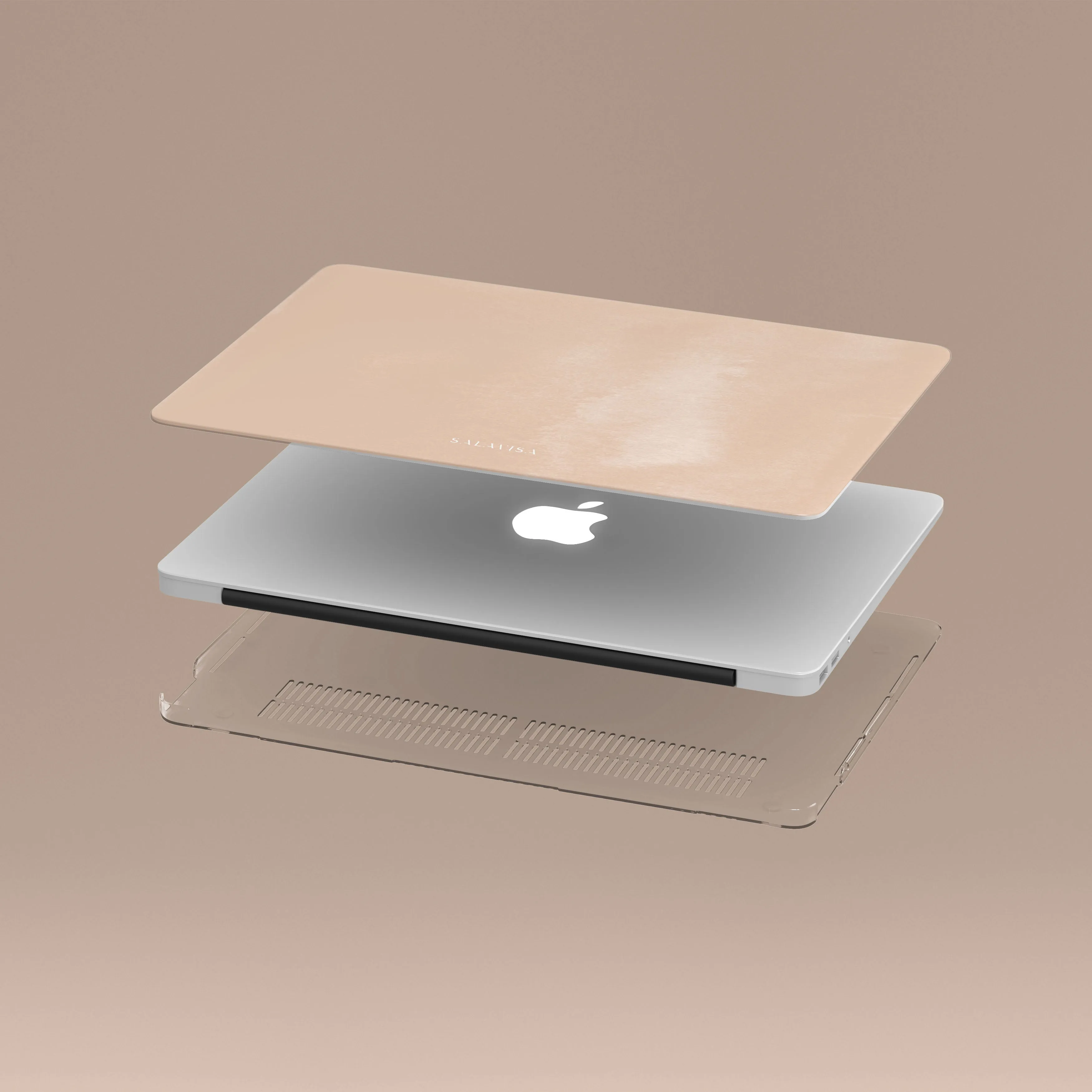 Compact Texture Layer Creative Pattern Light Pink Watercolor MacBook Case