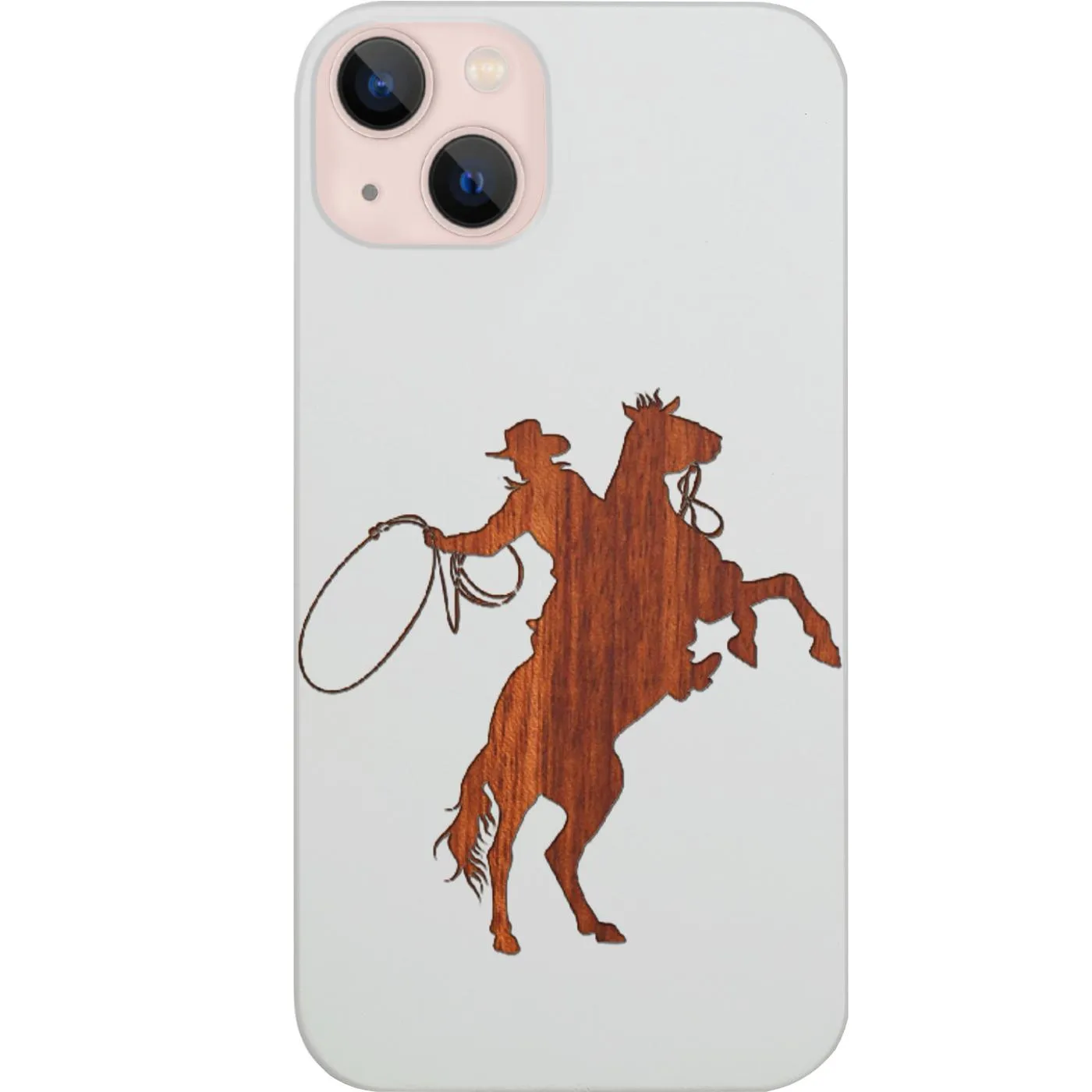 Durable Finish Marble Pattern Cowboy Lasso - Engraved Phone Case