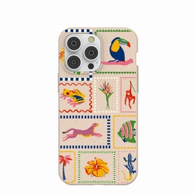 Rugged Texture Design High protection Seashell Tropical Paradise iPhone 14 Pro Max Case