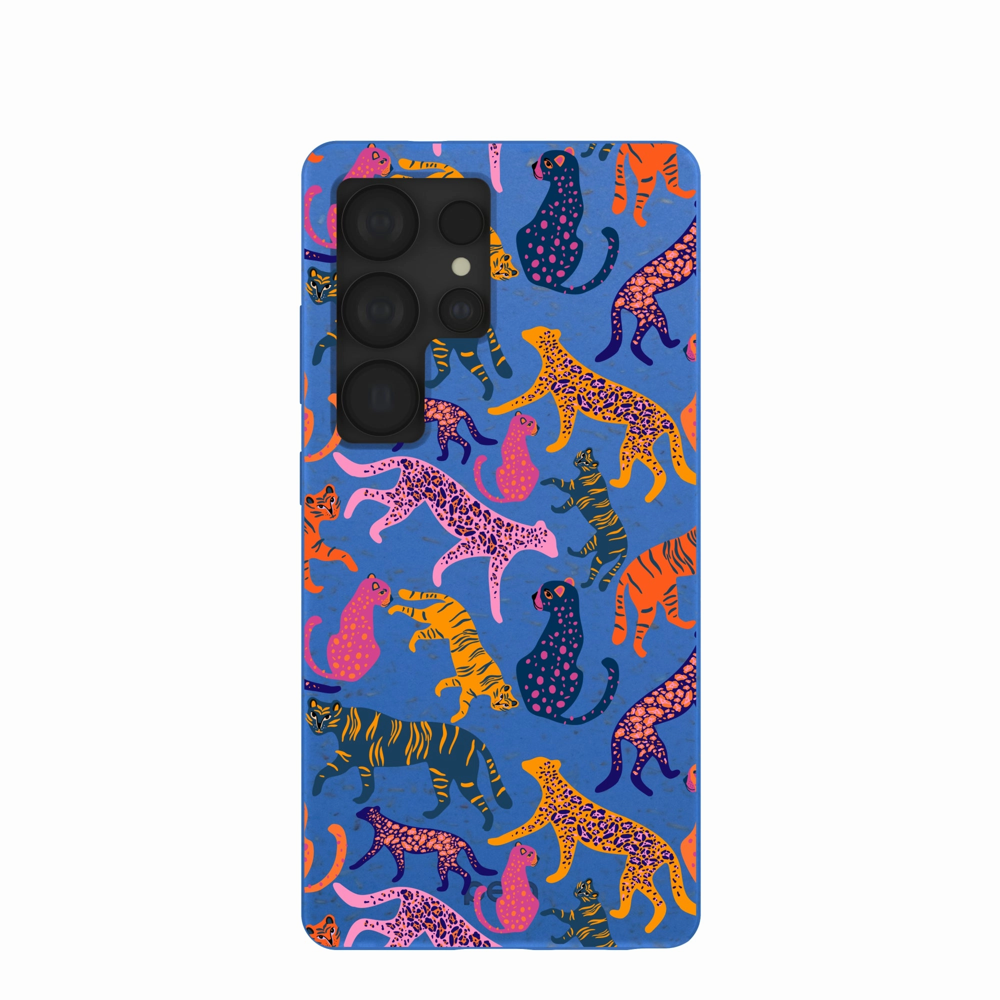 Electric Blue Jungle Cat Samsung Galaxy S25 Ultra Case Shockproof Edge Durable Layer