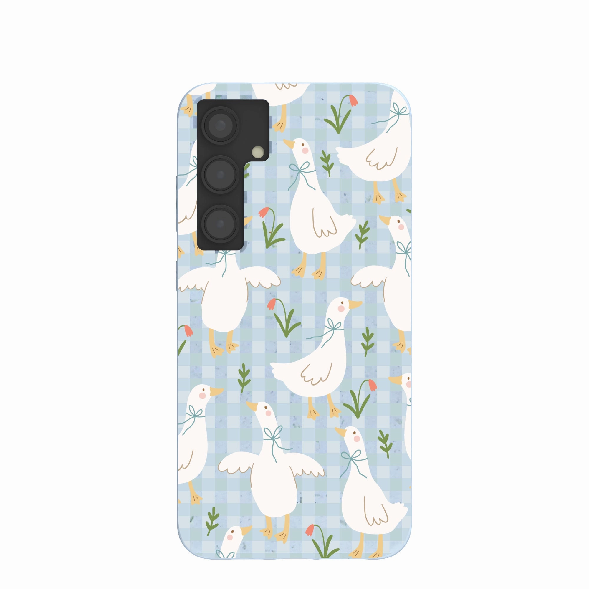 Powder Blue Blooming Quackers Samsung Galaxy S24 (Plus) Case Urban Style Waterproof Design