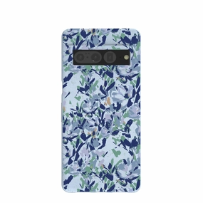 Powder Blue Blue Blooms Google Pixel 7 Pro Case Travel Essential Hard Plastic