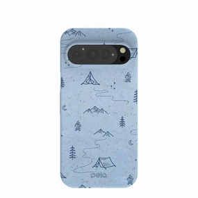 Durable Texture Finish Powder Blue Camp Nights Google Pixel 9/9 Pro Case