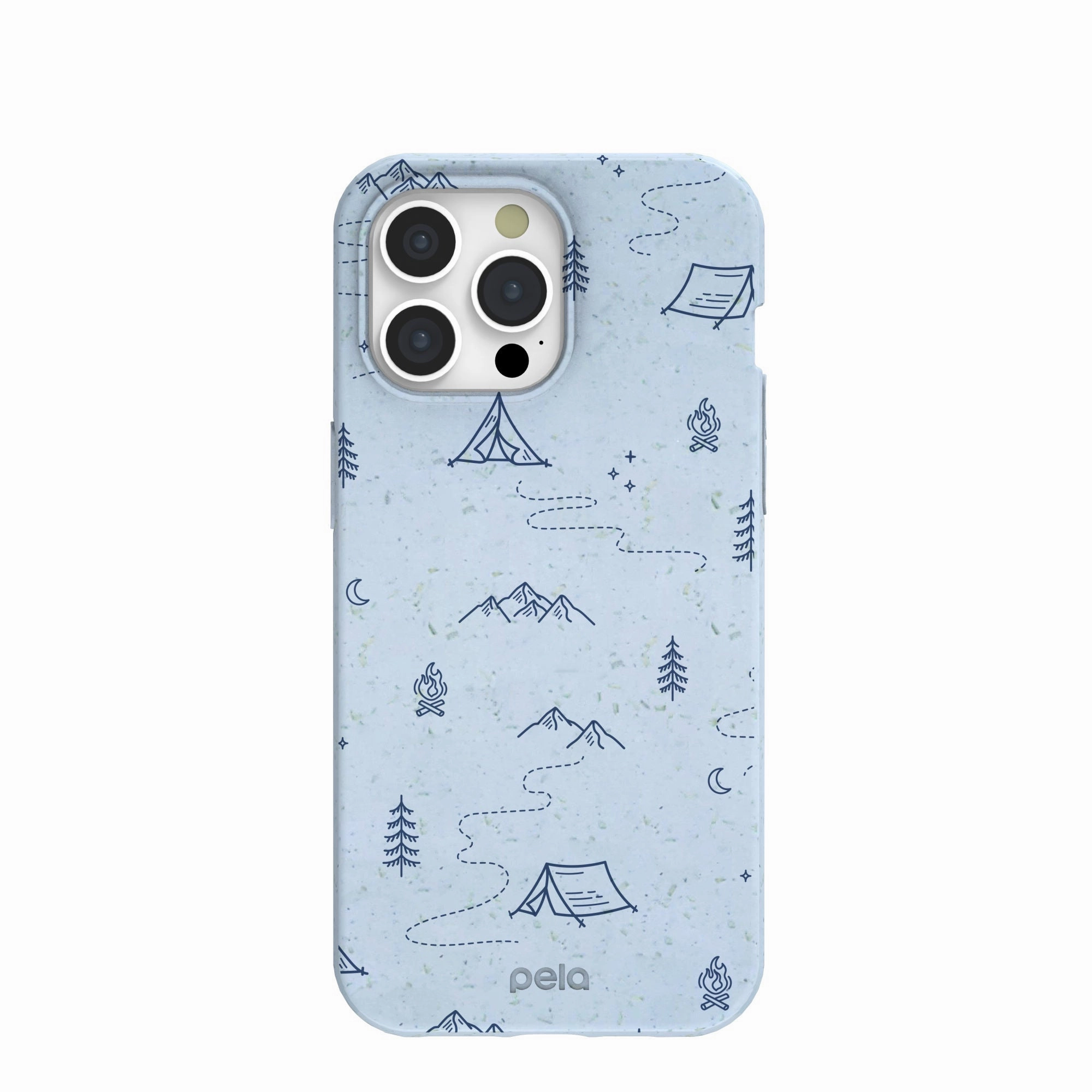 Powder Blue Camp Nights iPhone 15 Pro Max Case Protective Touch Soft Surface Layer