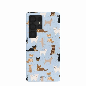 Powder Blue Chihuahua Charms Samsung Galaxy S25 Ultra Case Port Protection Modern Design Texture