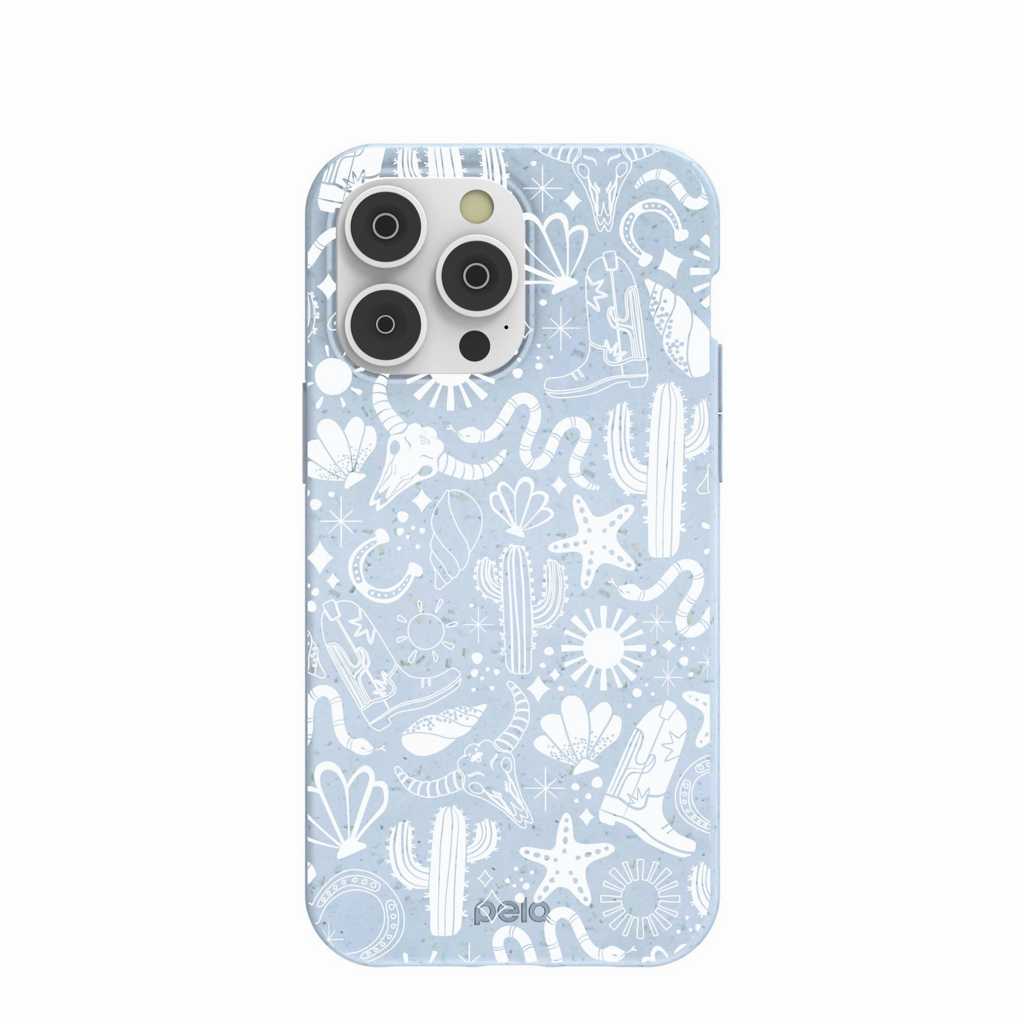 Matte Texture Finish Powder Blue Coastal Rodeo iPhone 14 Pro Max Case