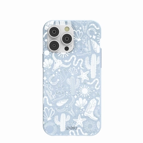 Matte Texture Finish Powder Blue Coastal Rodeo iPhone 14 Pro Max Case