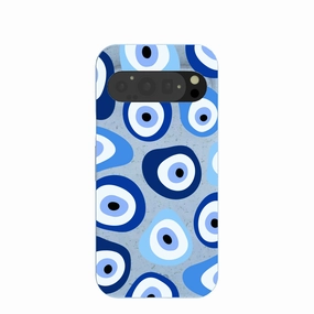 Powder Blue Evil Eye Google Pixel 9/9 Pro Case soft look