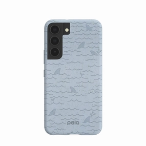 Hybrid Pattern Texture Powder Blue Fin Samsung Galaxy S22 Case