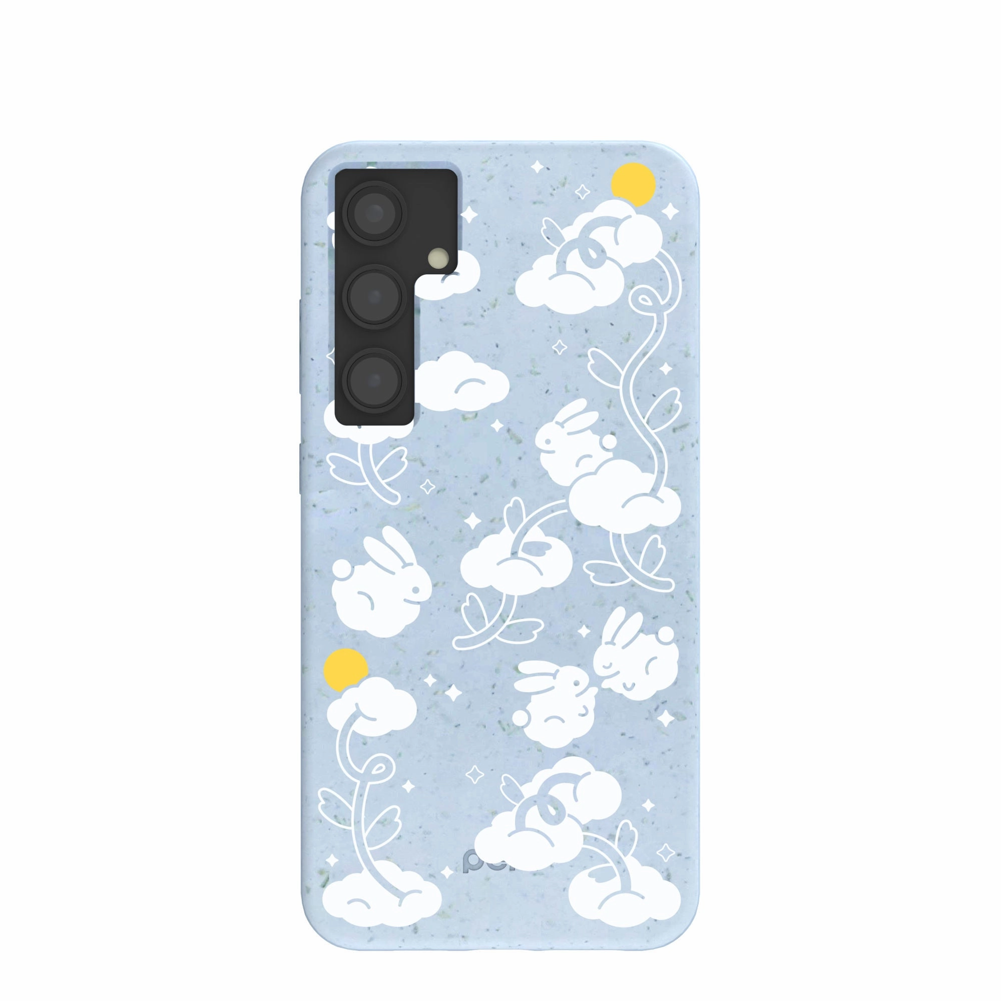 Powder Blue Fluffy Flower Samsung Galaxy S24 (Plus) Case Protective Fit