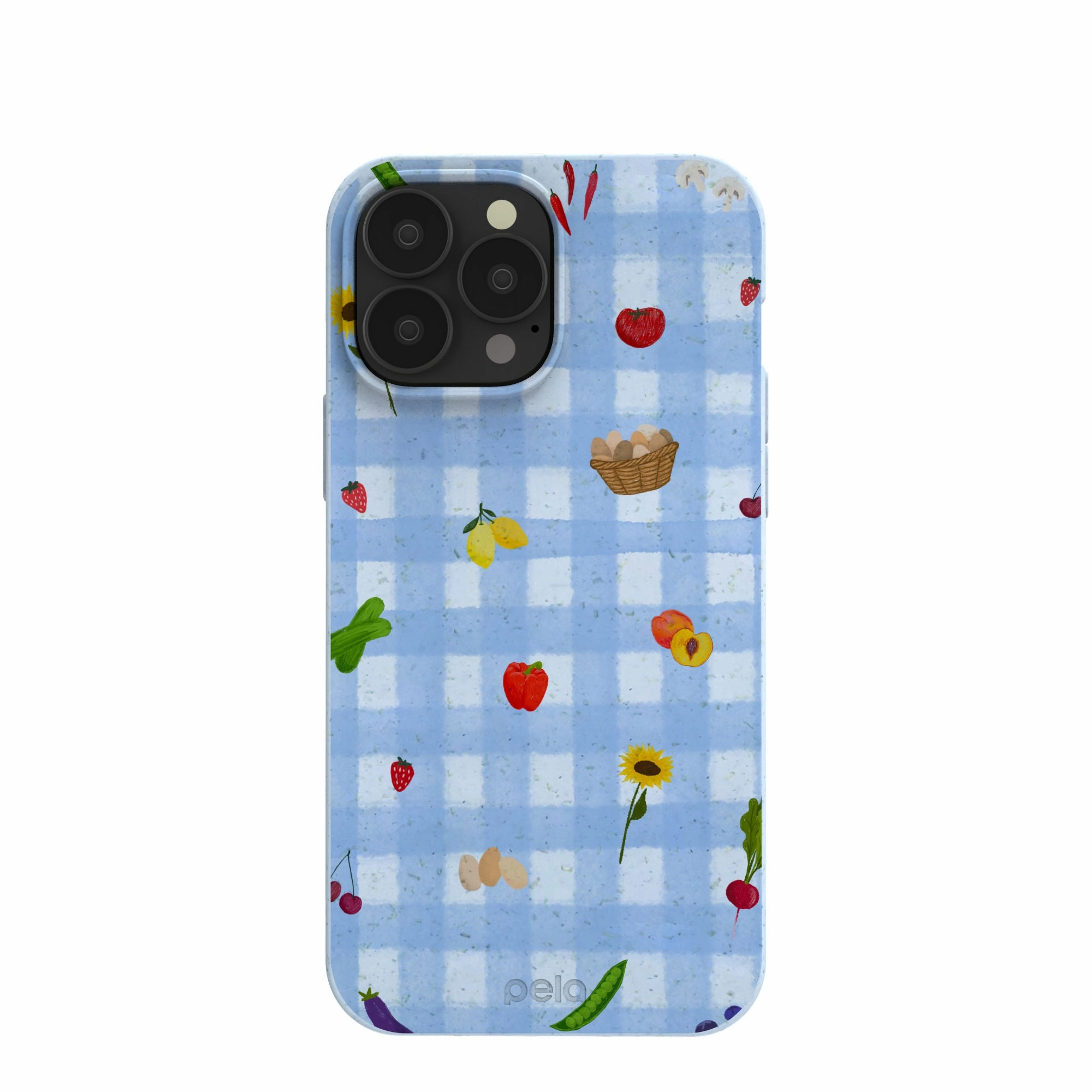 Scratch Guard Powder Blue Gingham Farmhouse iPhone 13 Pro Max Case