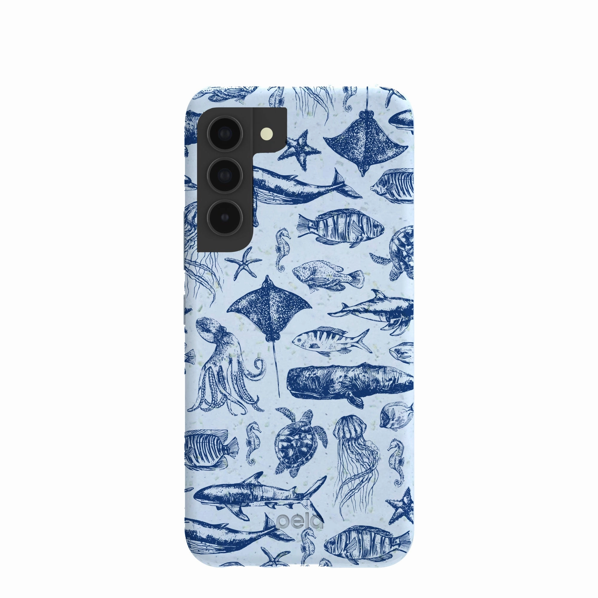 Powder Blue Marine Life Samsung Galaxy S22 Case Colorful Accent
