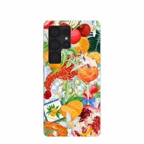 Gloss Finish Texture Powder Blue Mediterranean Summers Samsung Galaxy S25 Ultra Case