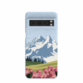 Powder Blue Mountains and Blooms Google Pixel 8 Pro Case Fashion Texture Sleek Finish