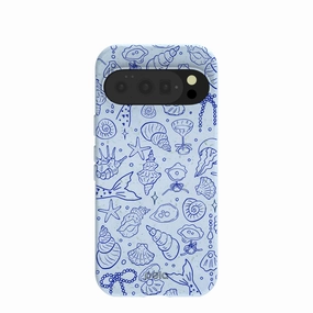 Powder Blue Ocean Charms Google Pixel 10/10 Pro Case Anti glare Versatile Accessory