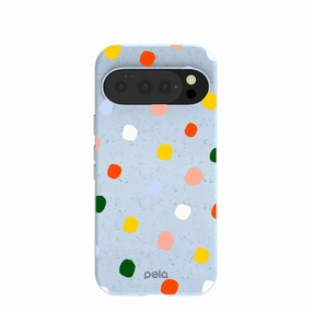 Modern Look Vivid Gradient Powder Blue Rainbow Dots Google Pixel 10/10 Pro Case