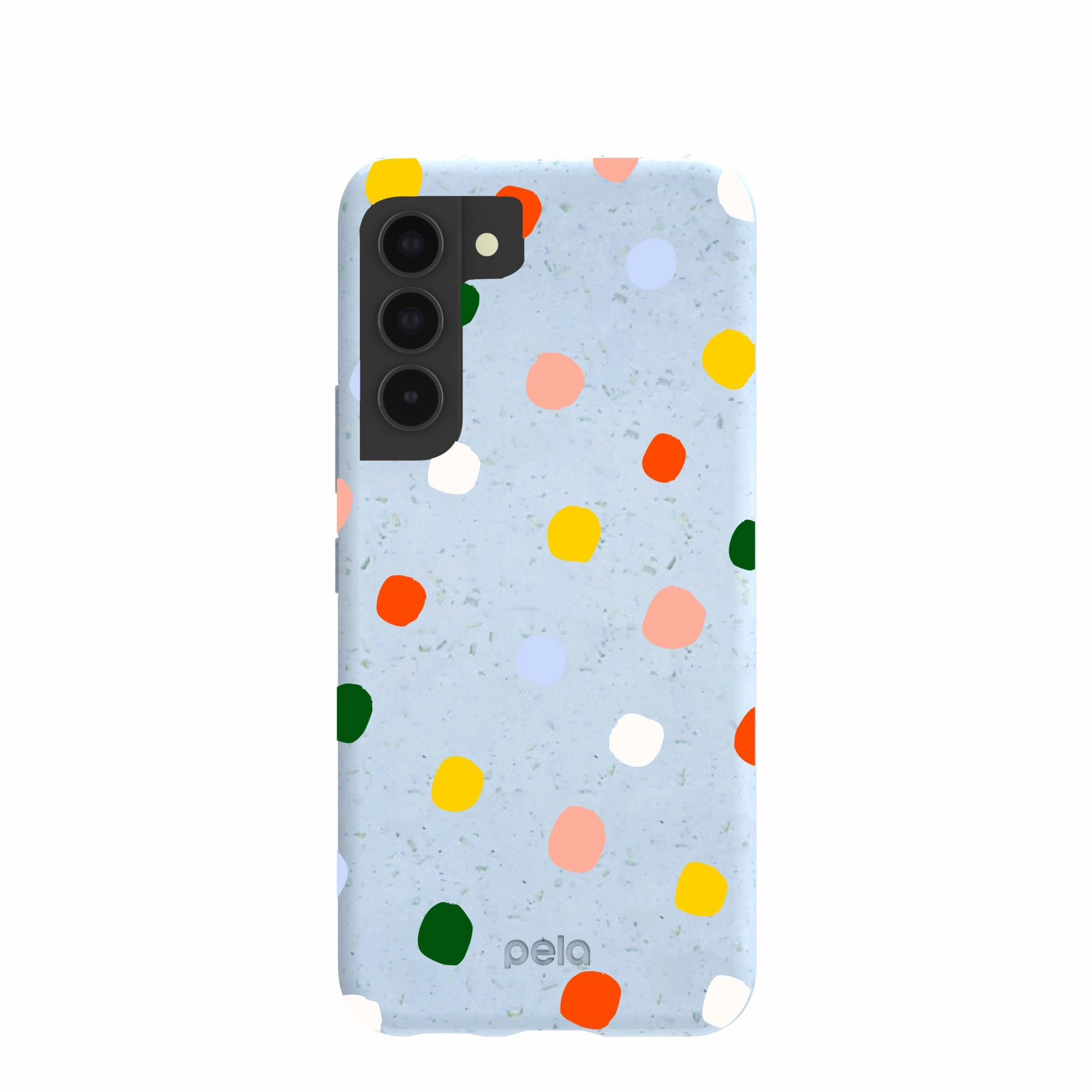 Powder Blue Rainbow Dots Samsung Galaxy S22 Case Protective Detailing Vivid Pattern