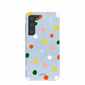 Protective Design Urban Style Powder Blue Rainbow Dots Samsung Galaxy S23 (Plus) Case