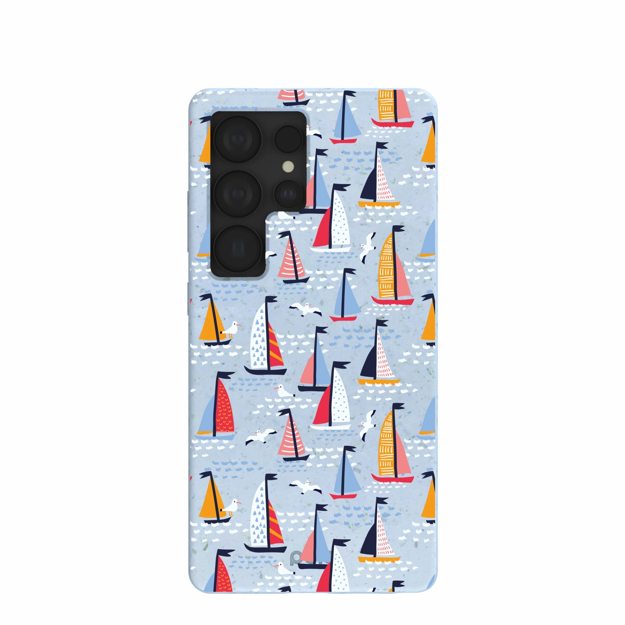 Outdoor Design Clear Surface Powder Blue Sails and Seagulls Samsung Galaxy S25 Ultra Case