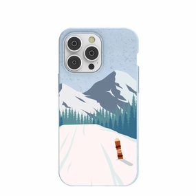 Powder Blue Shredding Peaks iPhone 14 Pro Max Case Vivid Surface