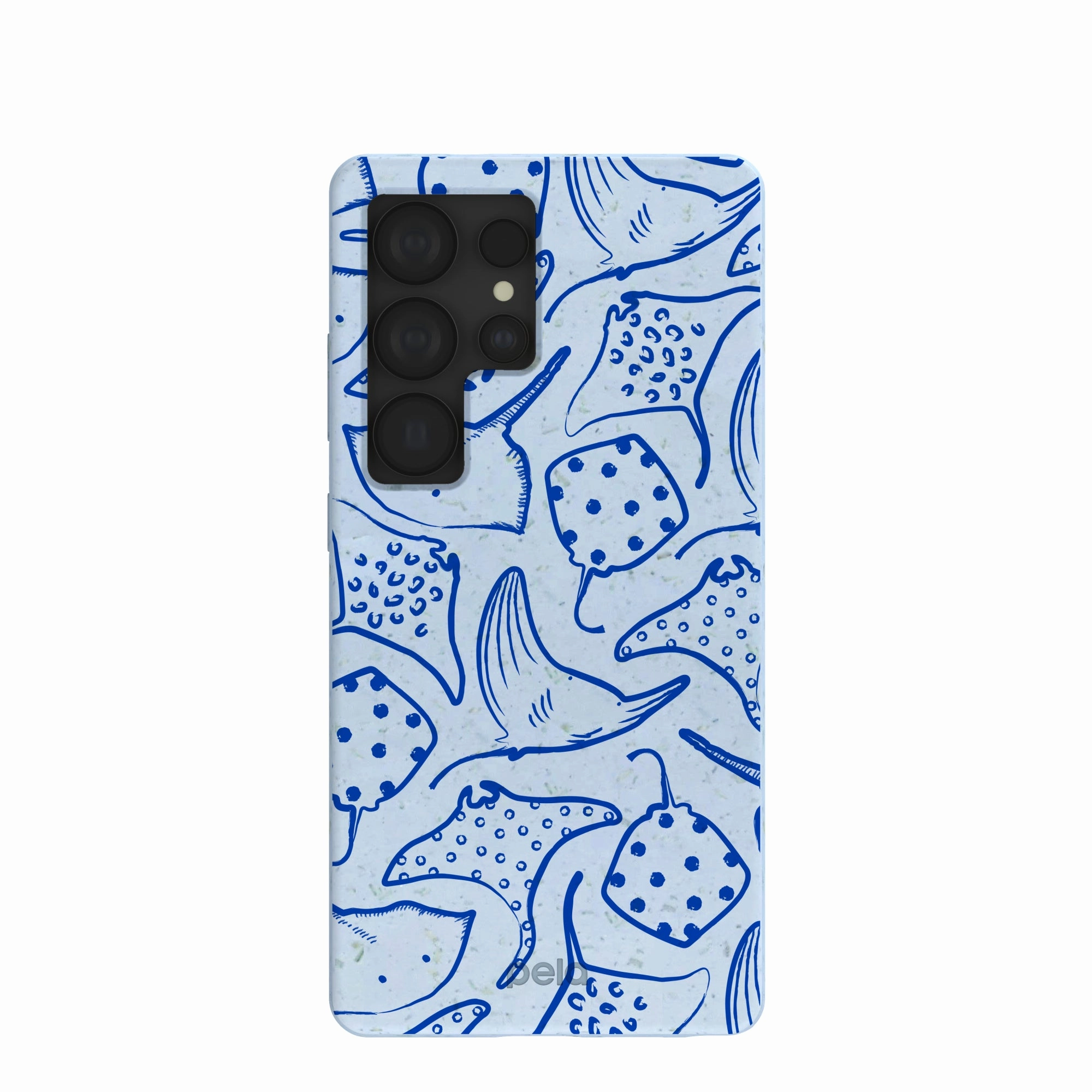 Powder Blue Stingray Fever Samsung Galaxy S25 Ultra Case Hybrid Pattern Design Modern Grip Design
