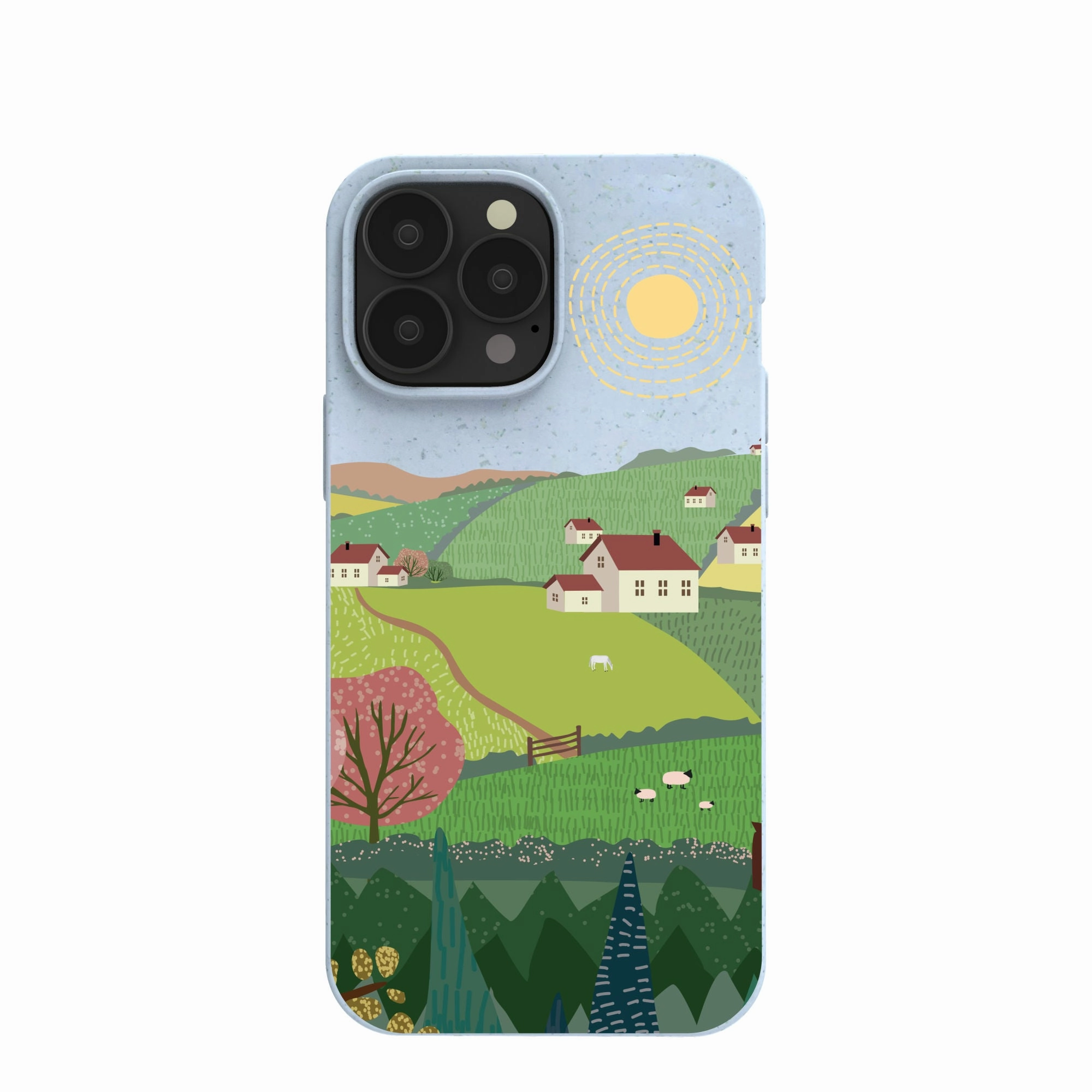 Matte Touch Powder Blue Sunny Countryside iPhone 13 Pro Max Case