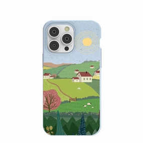 Matte Texture Surface Powder Blue Sunny Countryside iPhone 14 Pro Max Case