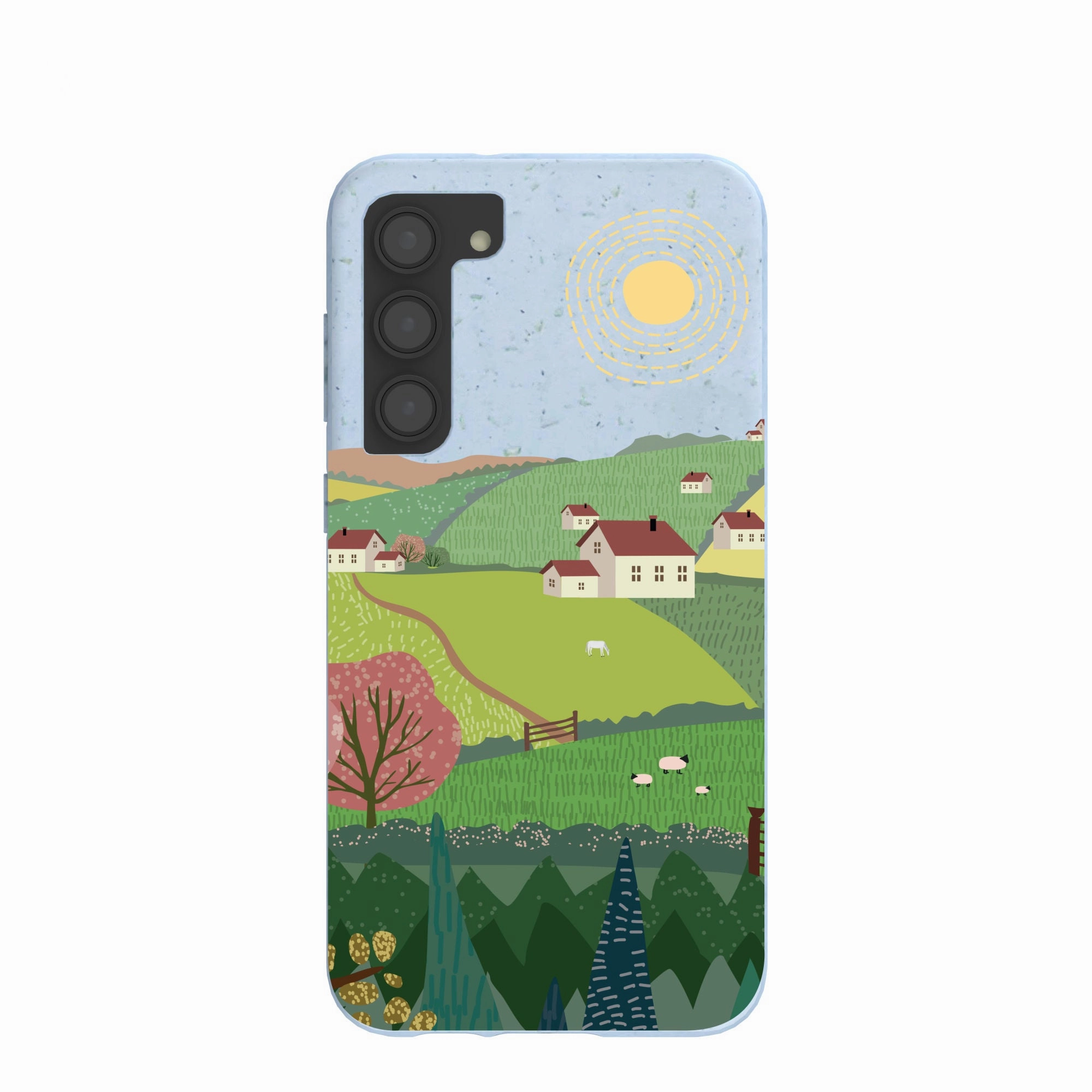 Powder Blue Sunny Countryside Samsung Galaxy S23 (Plus) Case Modern Accent
