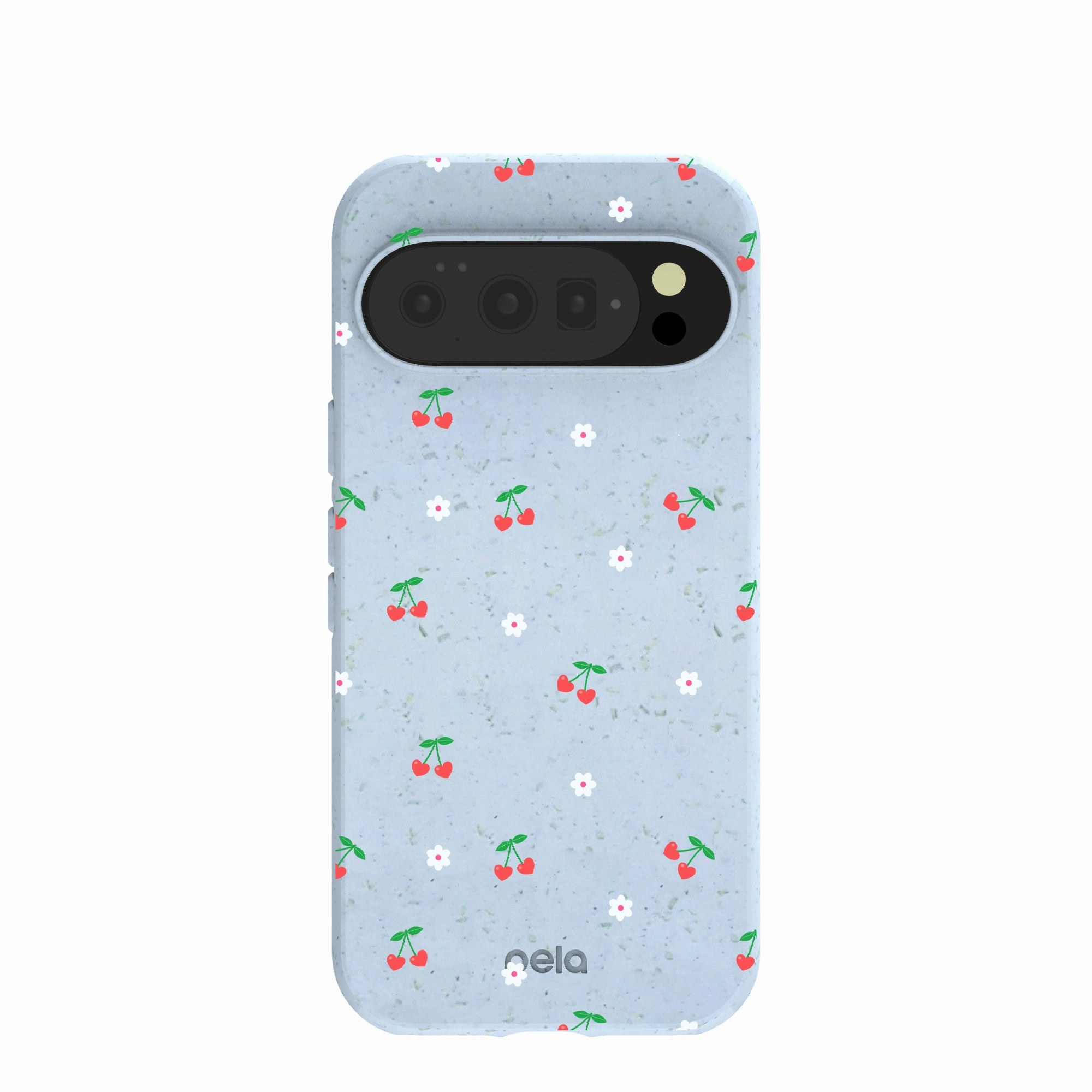 Powder Blue Sweet Cherries Google Pixel 10/10 Pro Case Glossy surface Protective Surface