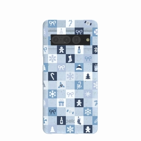 Powder Blue Winter Quilt Google Pixel 7 Pro Case Premium Craft