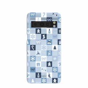 Powder Blue Winter Quilt Google Pixel 8 Pro Case Classic Finish