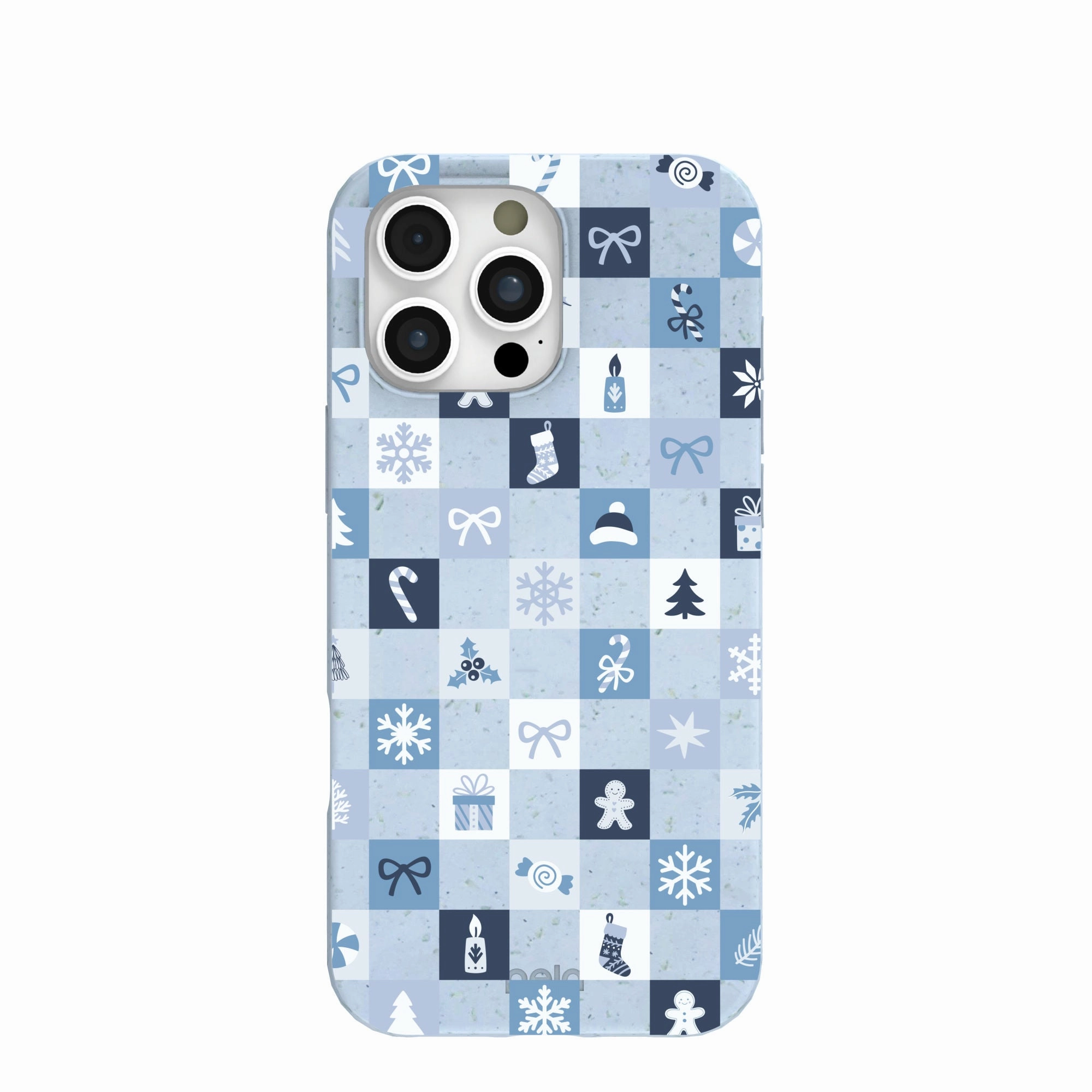 Powder Blue Winter Quilt iPhone 16 Pro Max Case Magnetic Mount