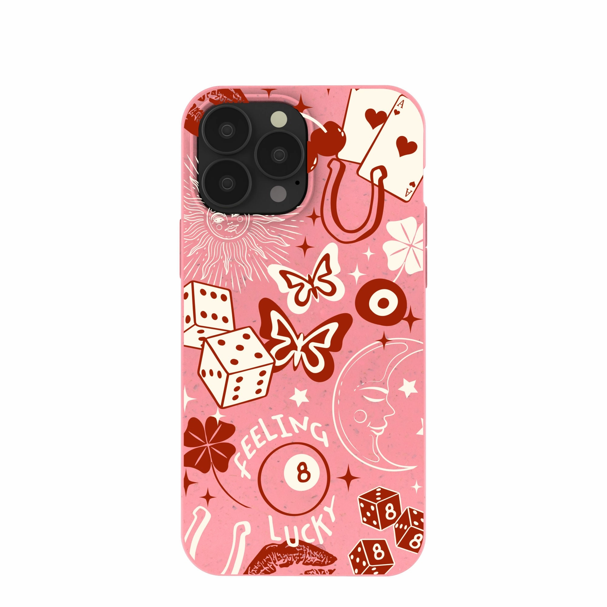 Bubblegum Pink Feeling Lucky iPhone 13 Pro Max Case Hybrid Edge Fashion Accent