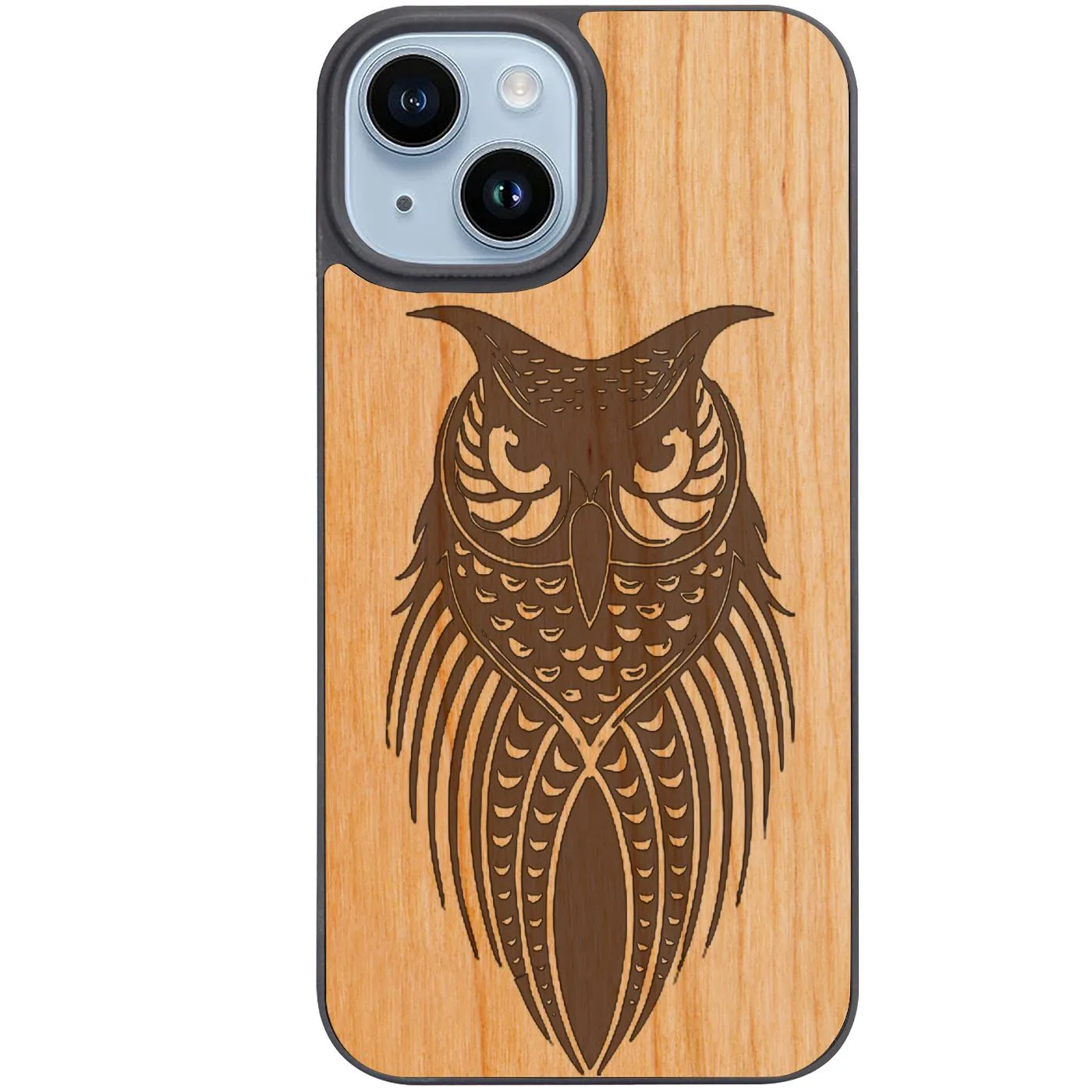 anti fingerprint Premium Feel Layer Owl Tribal - Engraved Phone Case
