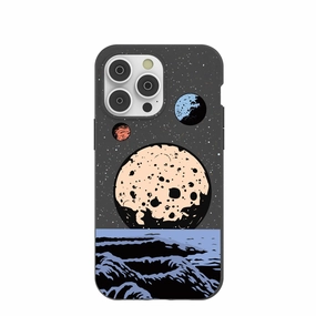 Black Retro Moon iPhone 14 Pro Max Case Impact shield Comfort Style